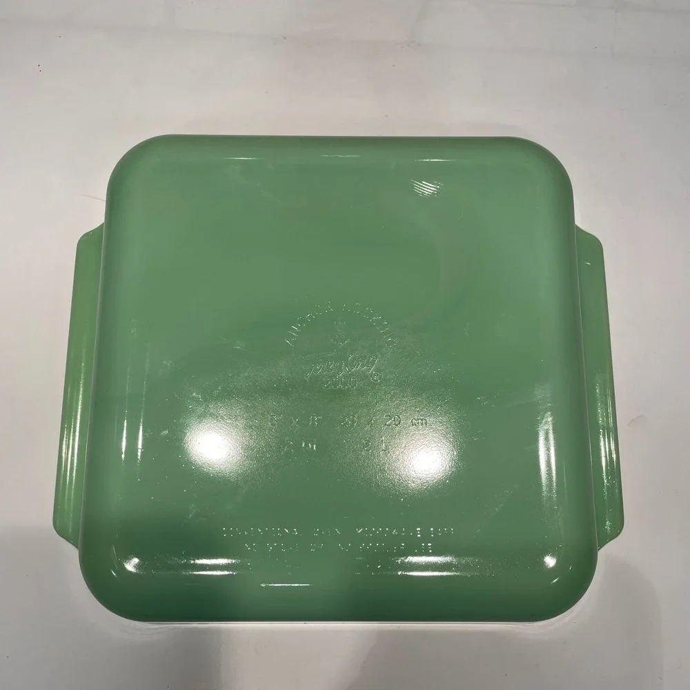 Anchor Hocking Fire-King Jadeite 8x8 Square Baking Dish 2 Quart Green Milk Glass